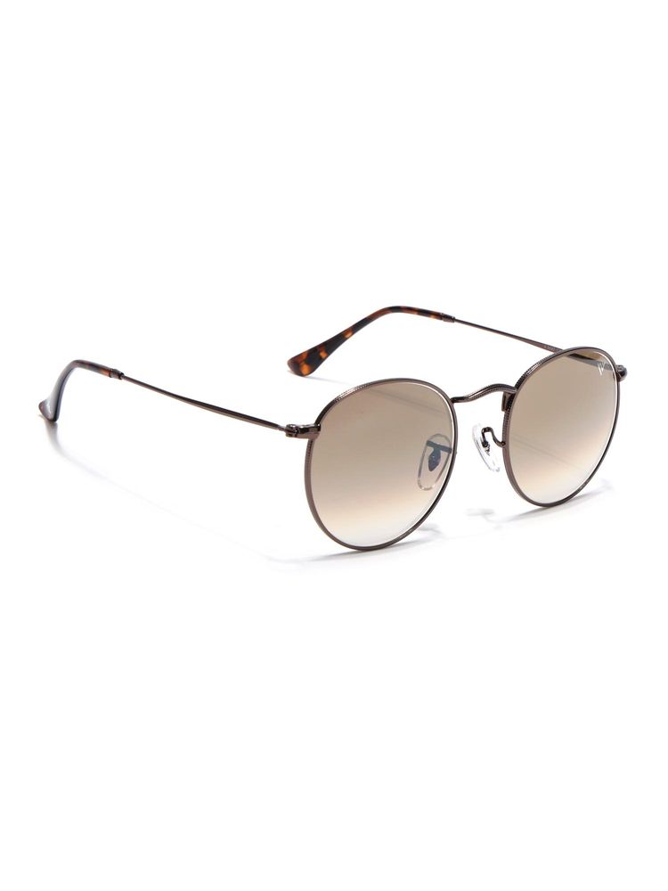 Voyage Men Round Brown Frame Brown Lens Sunglasses (50)-picture-33