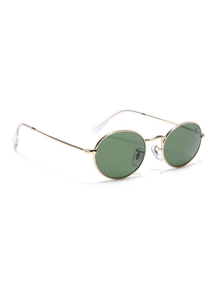 Voyage Men Oval Gold Frame Green Lens Sunglasses (51)-picture-29