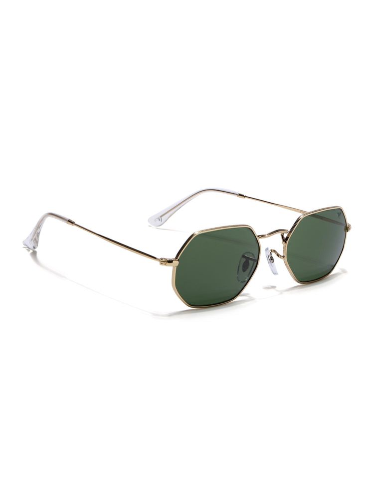 Voyage Men Irregular Gold Frame Green Lens Sunglasses (53)-image-24