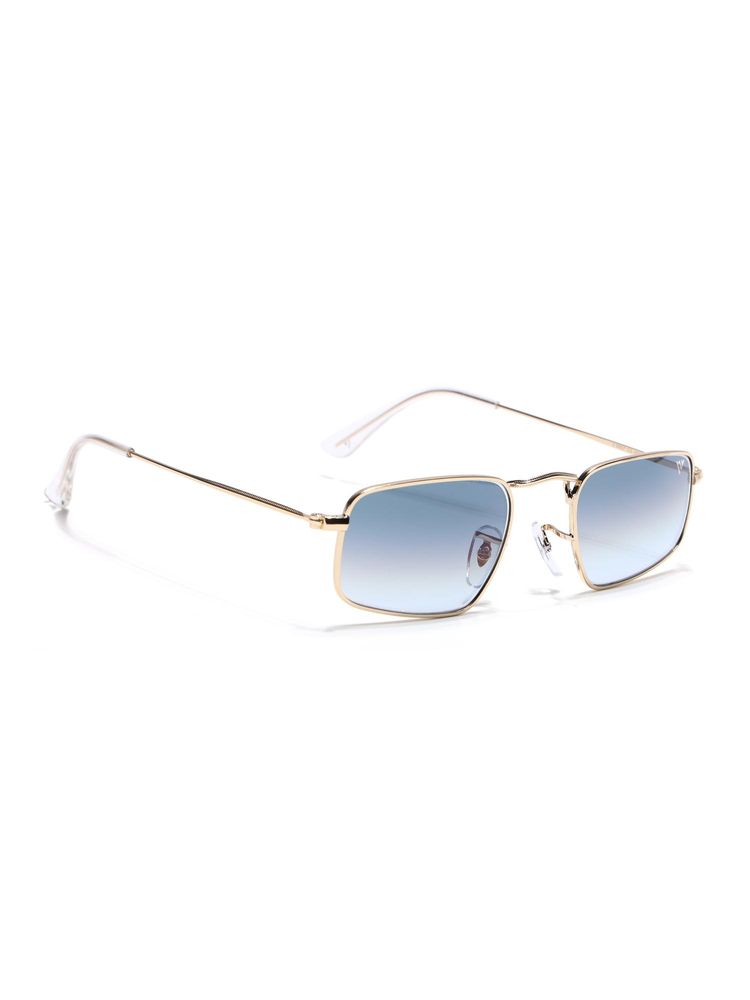Voyage Men Rectangle Gold Frame Blue Lens Sunglasses (49)-picture-1