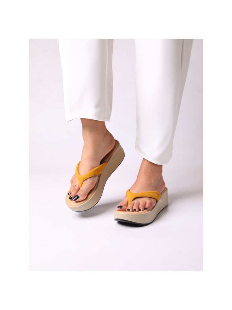 Monrow Catherine Yellow Flatform Heels-picture-6