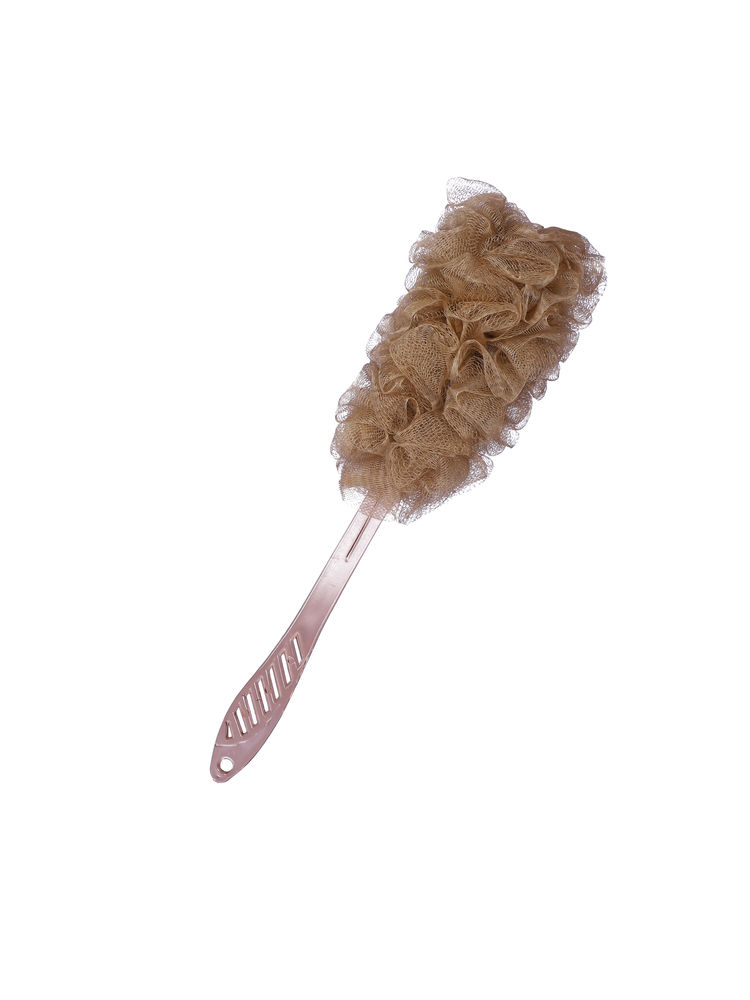 Kazarmaa Bath Brush with Long Handle & Soft Nylon Mesh - Brown-picture-9