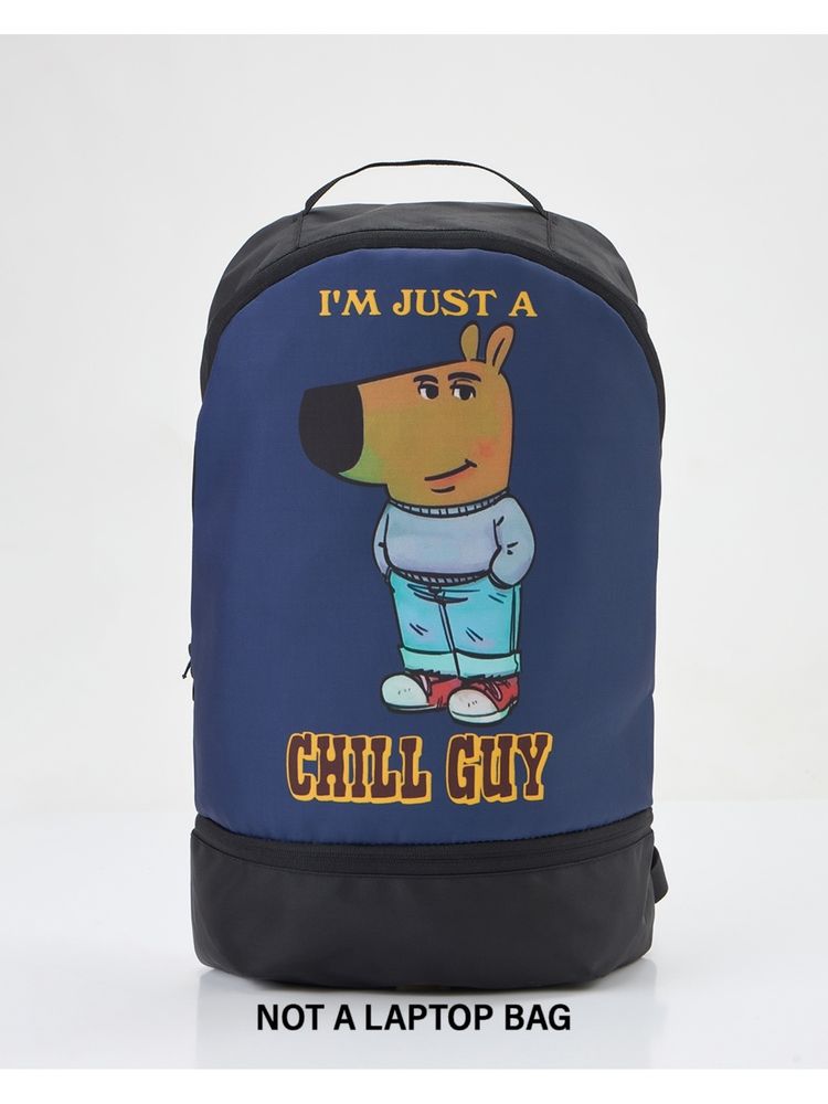 Bewakoof Unisex Blue and Black Chill Guy Graphic Printed Backpack-picture-24