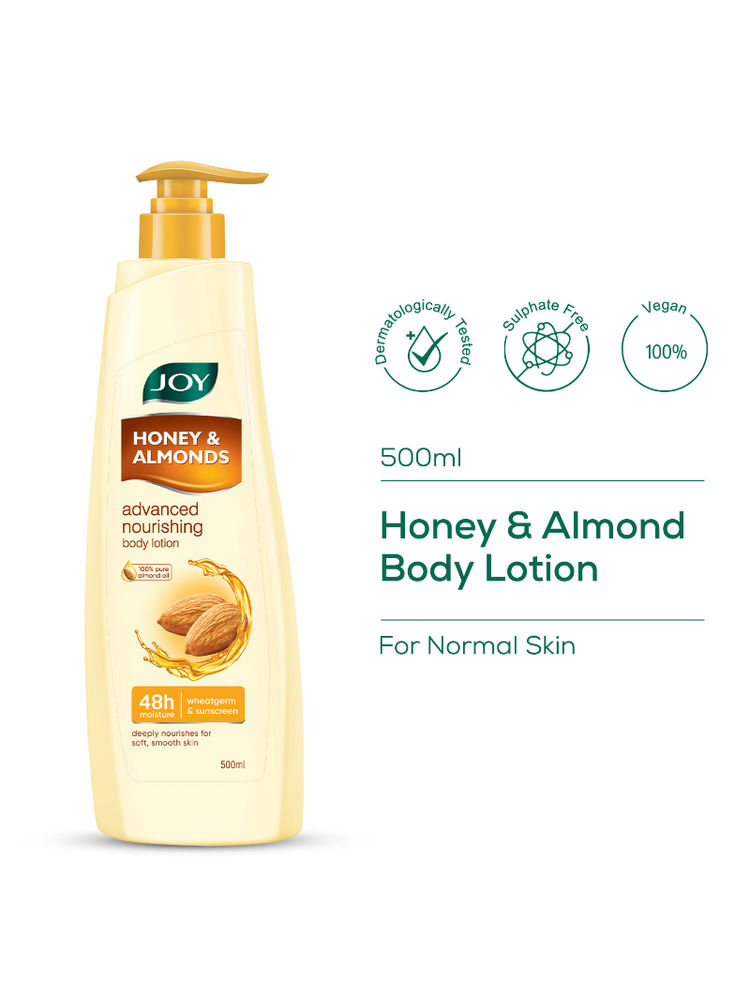 Joy Honey & Almonds Advanced Nourishing Lightweight Body Lotion With Shea Butter For Summers