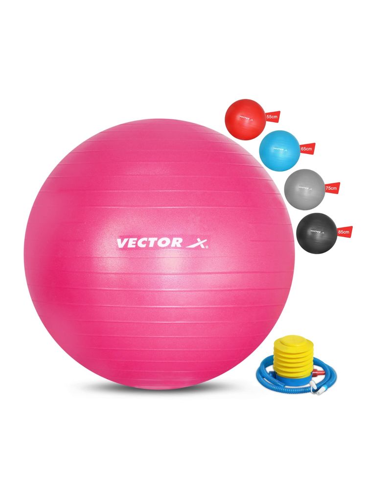 Vector X Exercise Ball - Professional Grade Anti-Burst Ball Yoga Fitness 95Cm Pink-picture-15