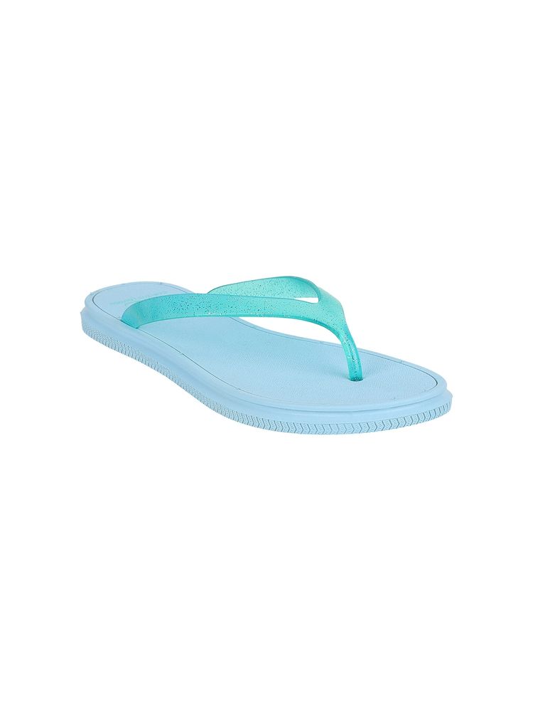 Carlton London Solid Sky Blue Flipflops-image-24