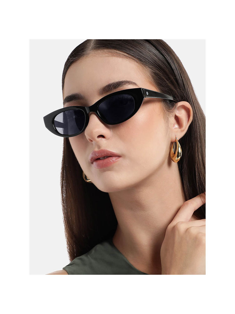Carlton London Black Toned with Black Polarised Lens Cat Eye Sunglass - CLSW444 (50)-picture-13