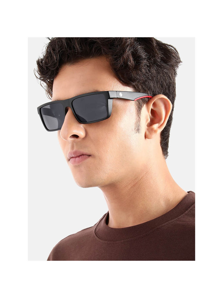Carlton London Black and Red Toned with Black Polarised Lens Square Sunglass - CLSW448 (55)-picture-28