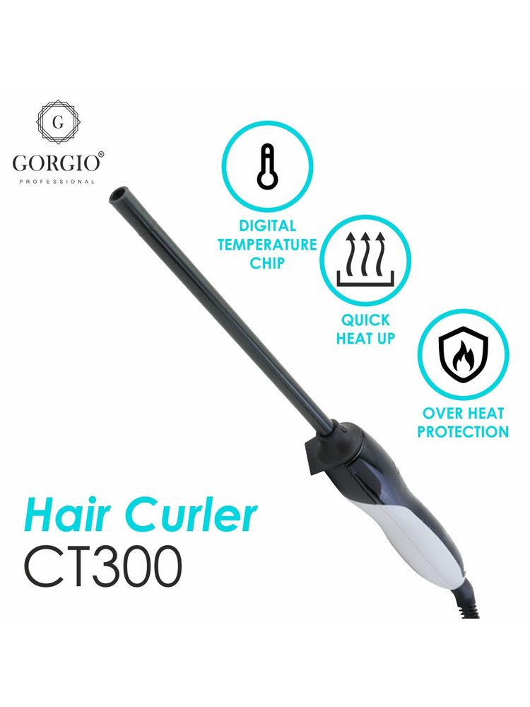 Gorgio Professional Premium Hair Curling Tong CT300 (HOT STICK WAND MAGGIE CURL)