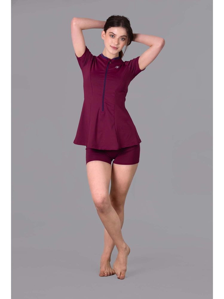 Keepfit Women'S Maroon Zipper Swimset-picture-30