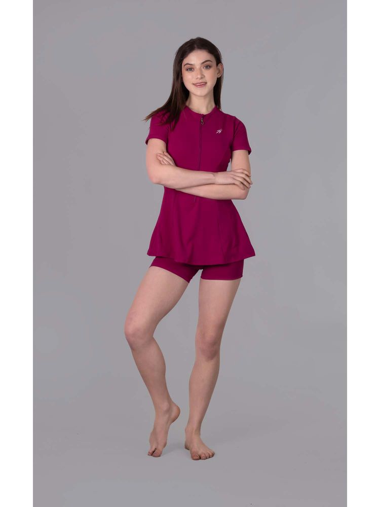 Keepfit Women'S Magenta Zipper Swimset-picture-31