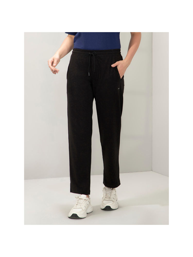 Amante Women Black Mid Rise Relaxed Fit Full Length Trackpant-image-22