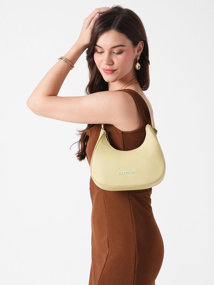 Caprese Beige Faux Leather Solid Handbag-image-47
