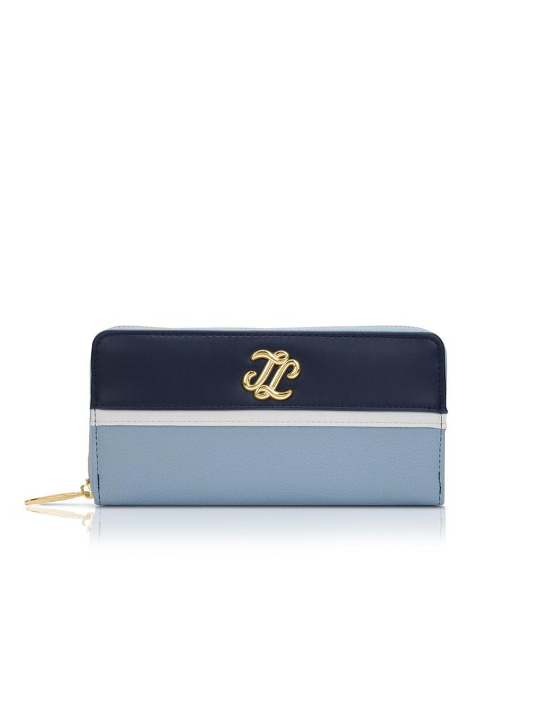 Lavie Signature Blue Synthetic Leather Colorblock Wallet-image-26