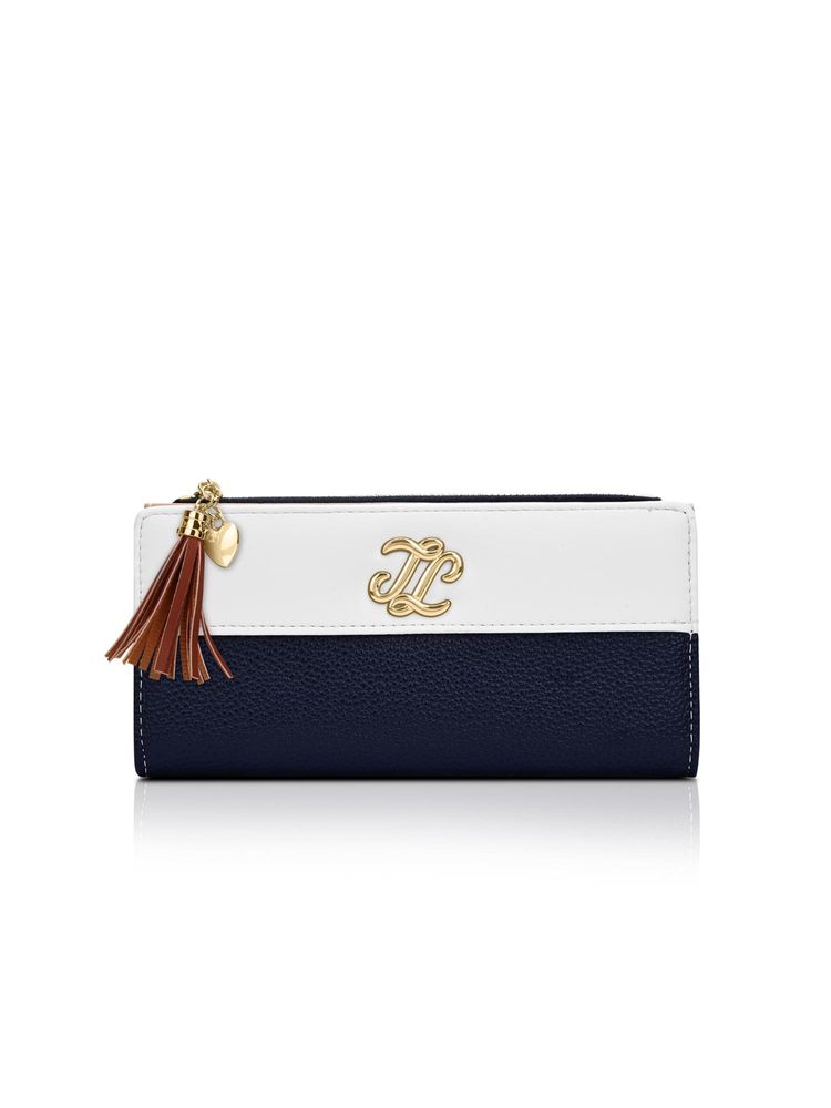 Lavie Signature Navy Blue Synthetic Leather Colorblock Wallet-picture-15