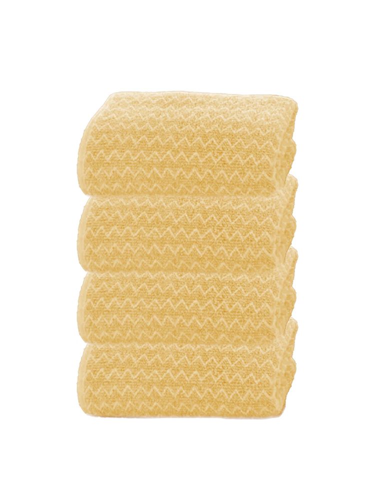 Black Gold Pattern Face Towel For Bathroom, Gym & Travel -Yellow (Pack of 4)-picture-44