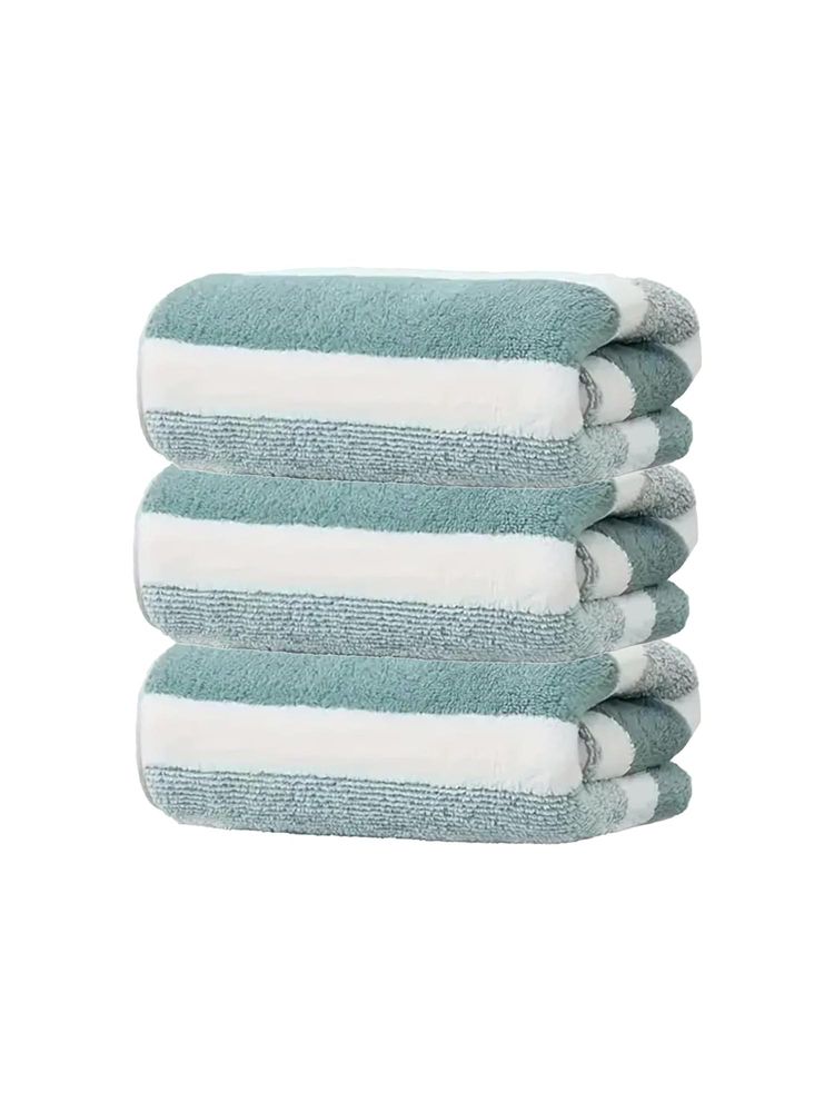 Black Gold Hand Towel For Face, Gym, Travel & Bathroom Green & White (Pack of 3)-picture-60