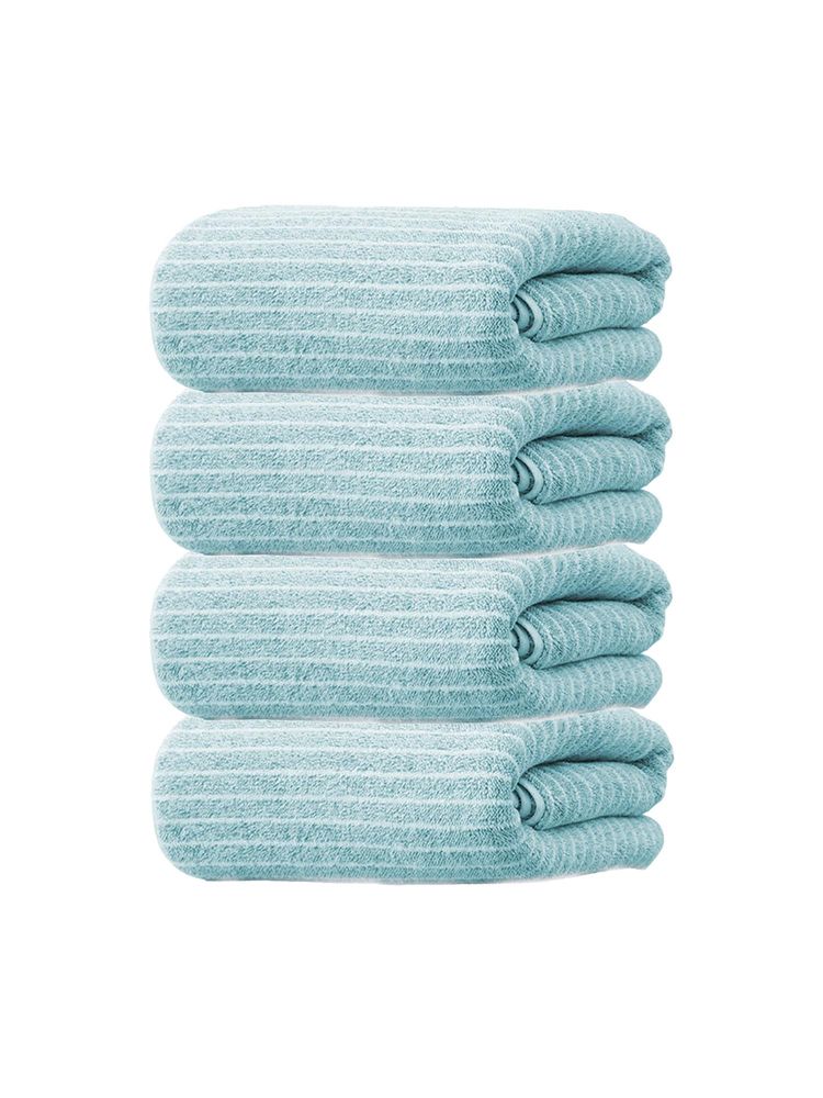 Black Gold Striped Hand Towel Face Towel For Bathroom, Gym, Kitchen Green (Pack of 4)-image-25