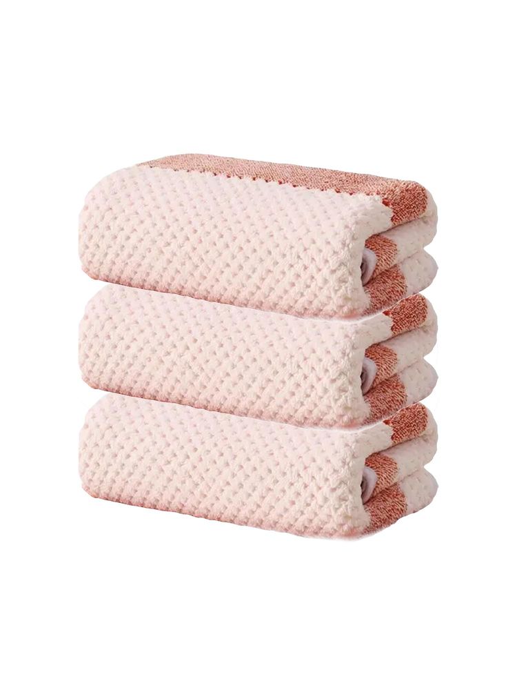 Black Gold Soft Hand Towel Orange & White Stripes Ideal For Home, Gym & Travel (Pack of 3)-image-2