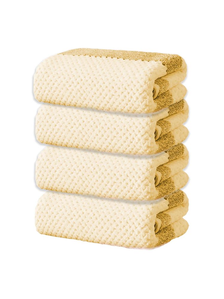 Black Gold Soft Hand Towel Yellow & White Stripes Ideal For Home, Gym & Travel (Pack of 4)-image-47