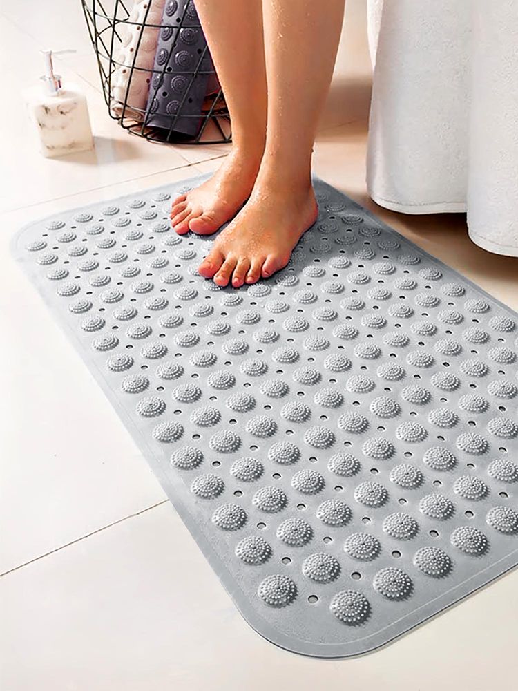 BIANCA Soft Rubber Anti Slip Bath Mat -1Pc Large (Rubberize) Dotted-Dark Grey-image-35