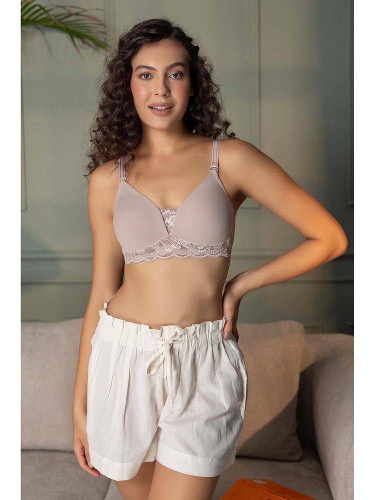 Chelvet Women Solid Nude Padded Bra-image-3