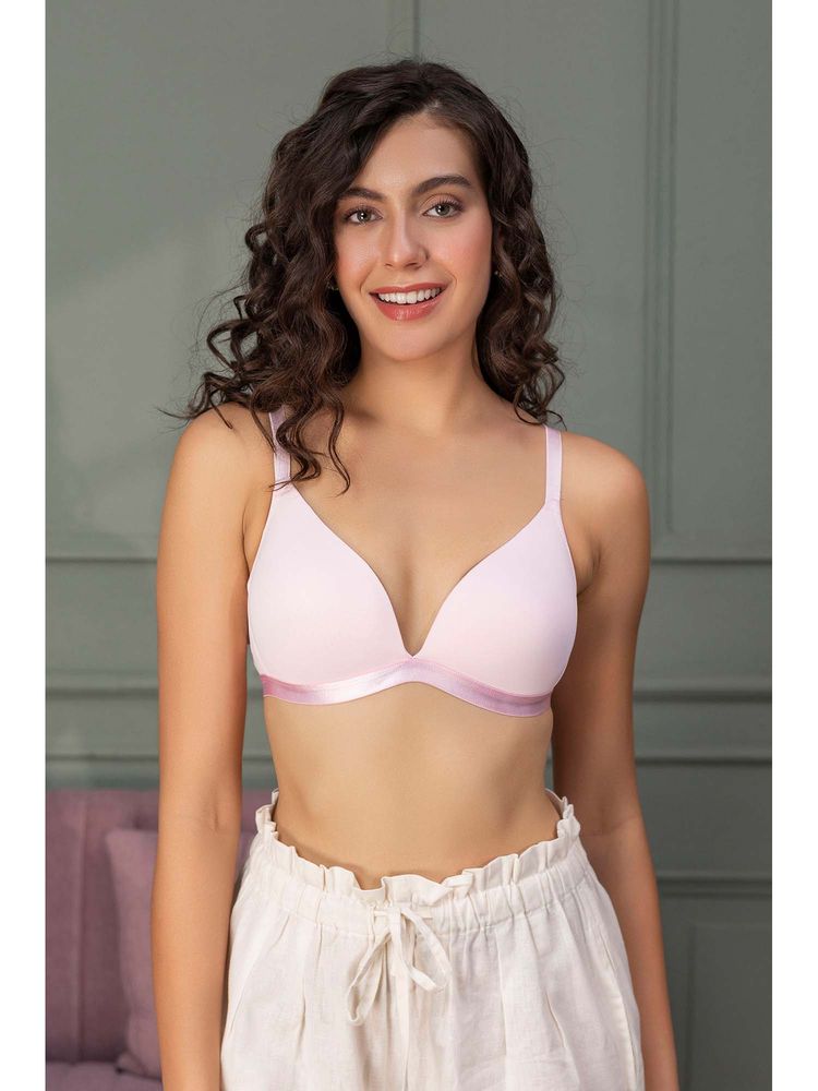 Chelvet Non-Wired Seamless Finish Plunge Bra-picture-11