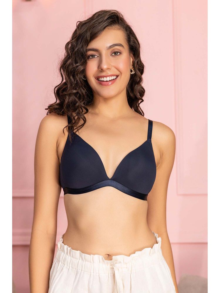 Chelvet Non-Wired Seamless Finish Plunge Bra-picture-13