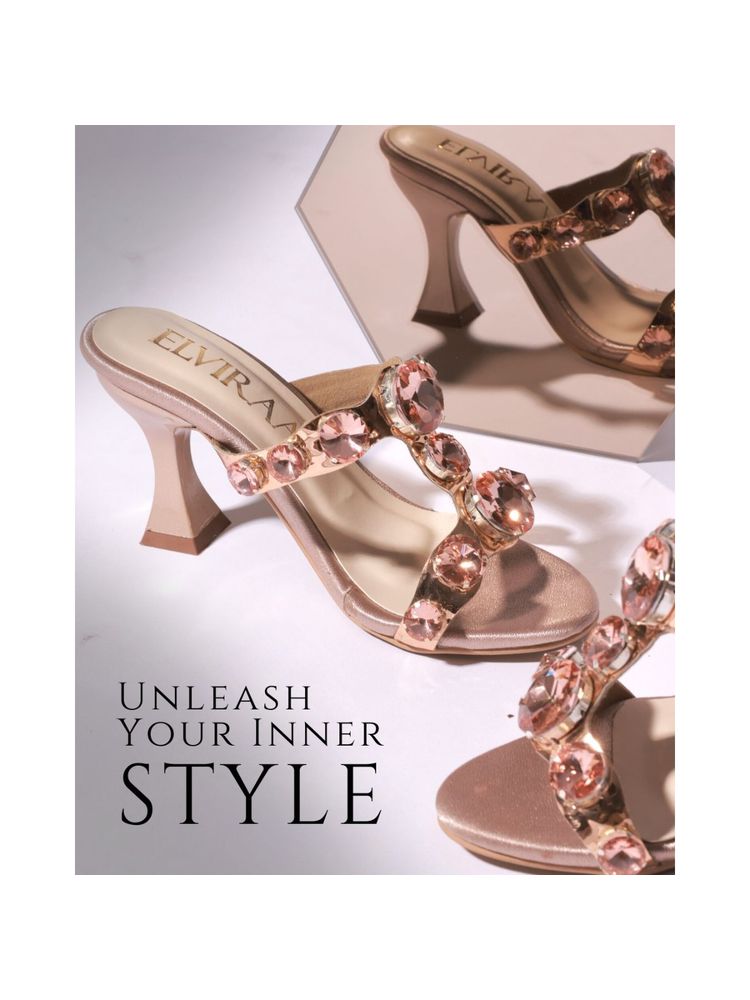 ELVIRAA Stone Studded Heels Pink-picture-11