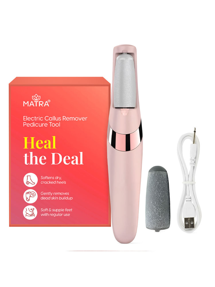 Matra Callus Remover Electric Foot Filer Exfoliator Rechargeable Soft Feet Scrubber Pedicure Tool