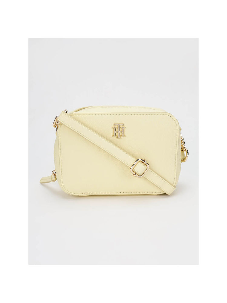 tommy hilfiger accessories Tommy Hilfiger Solid Yellow Pu Sling Bag-picture-12