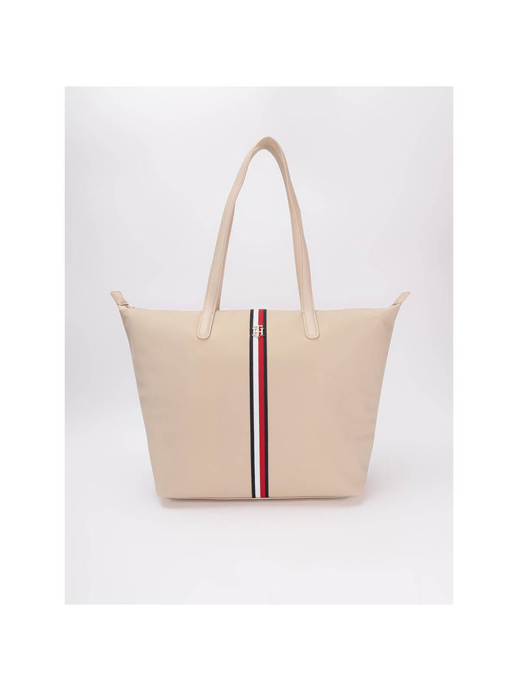 tommy hilfiger accessories Tommy Hilfiger Solid Beige Nylon Tote Bag-picture-25