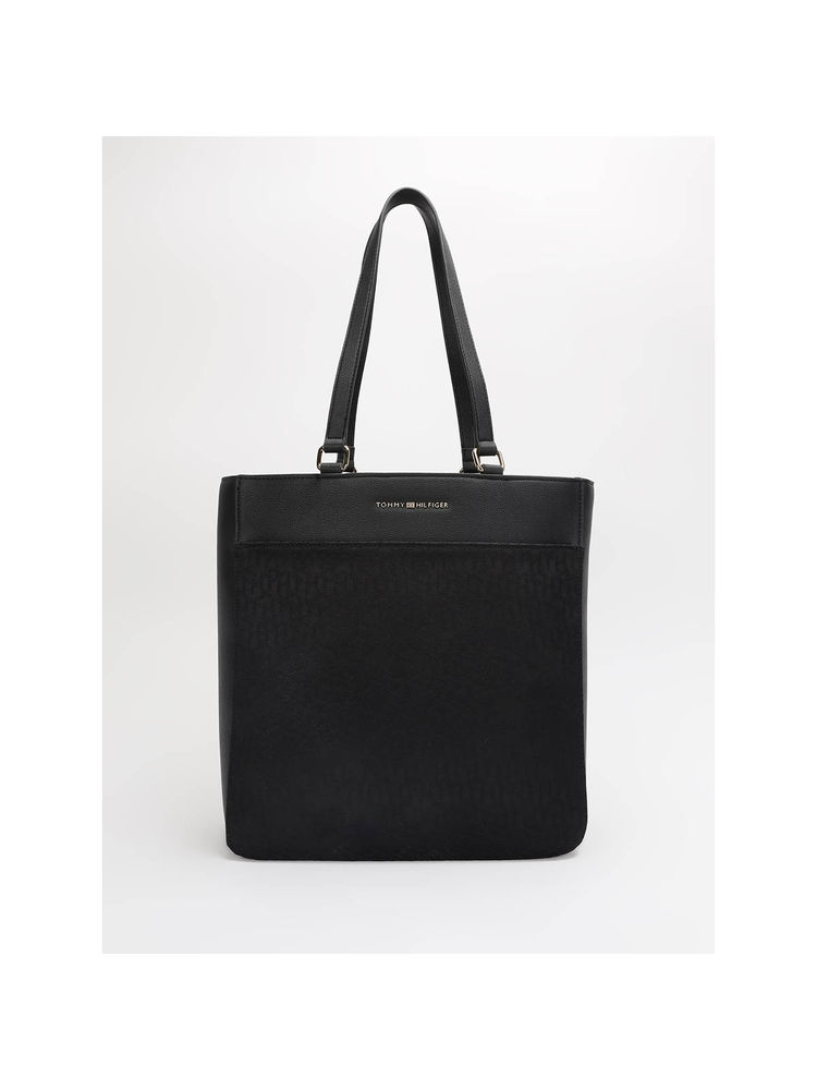 Tommy Hilfiger Logo Black Polyester Tote Bag-image-7