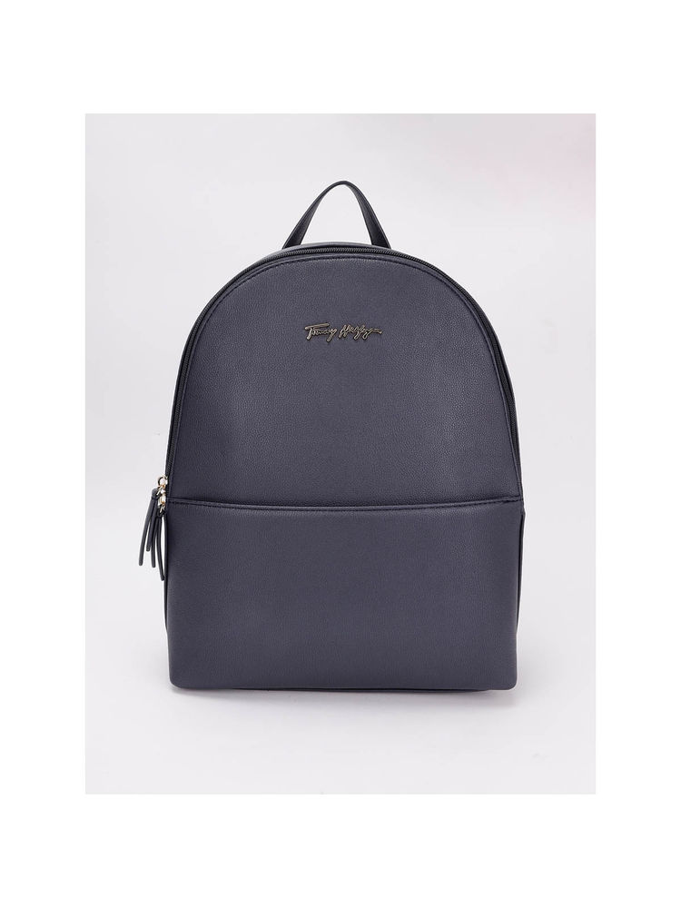 Tommy Hilfiger Solid Blue Pu Backpack-image-22