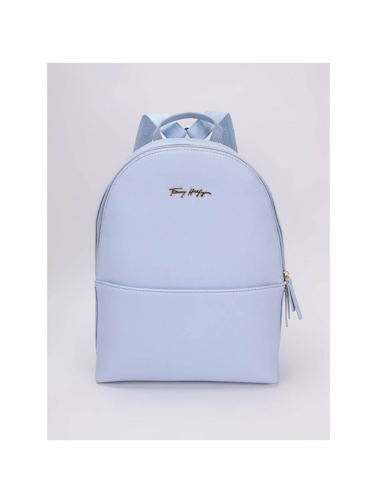 Tommy Hilfiger Solid Blue Pu Backpack