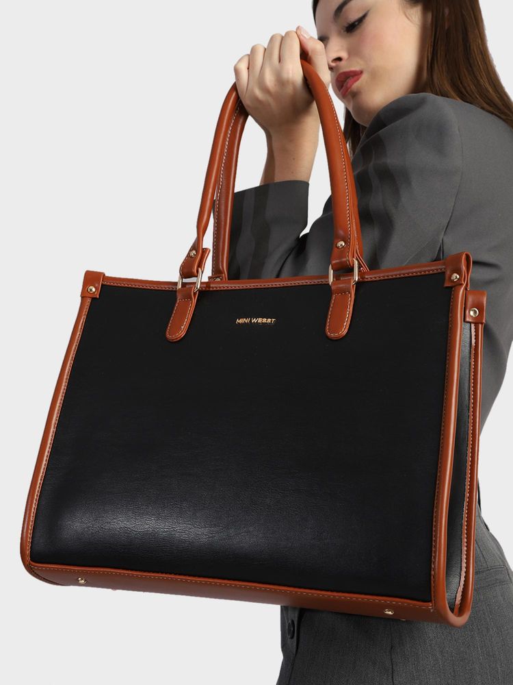 MINI WESST Hannah Classic Tote Bag With Detachable Strap - Black-picture-42
