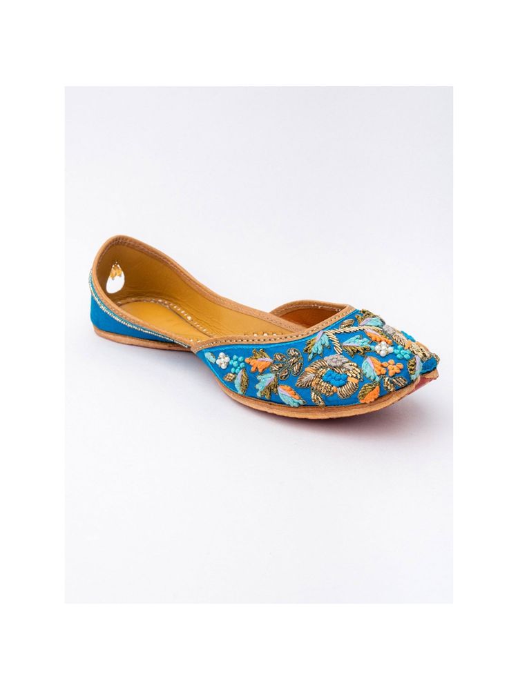 NR BY NIDHI RATHI Embellished Blue Juttis-image-21