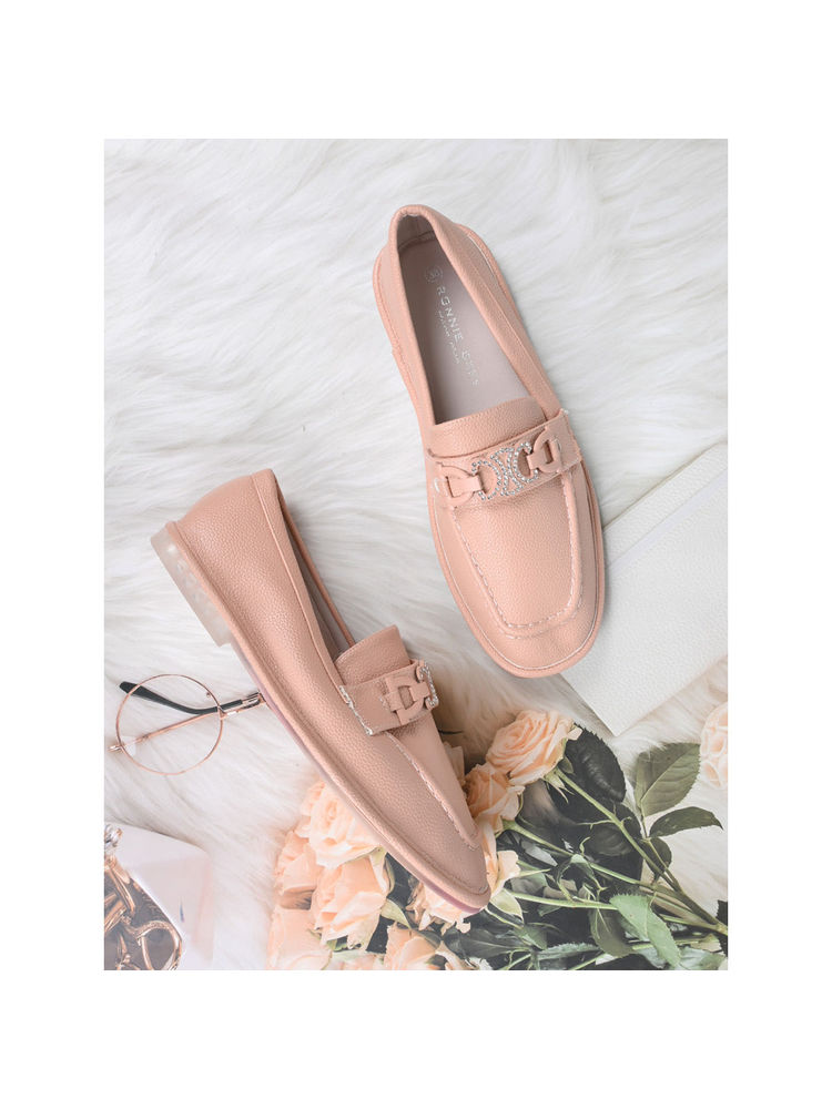 Ronnie Grey Women Pink Textured Loafers-picture-24