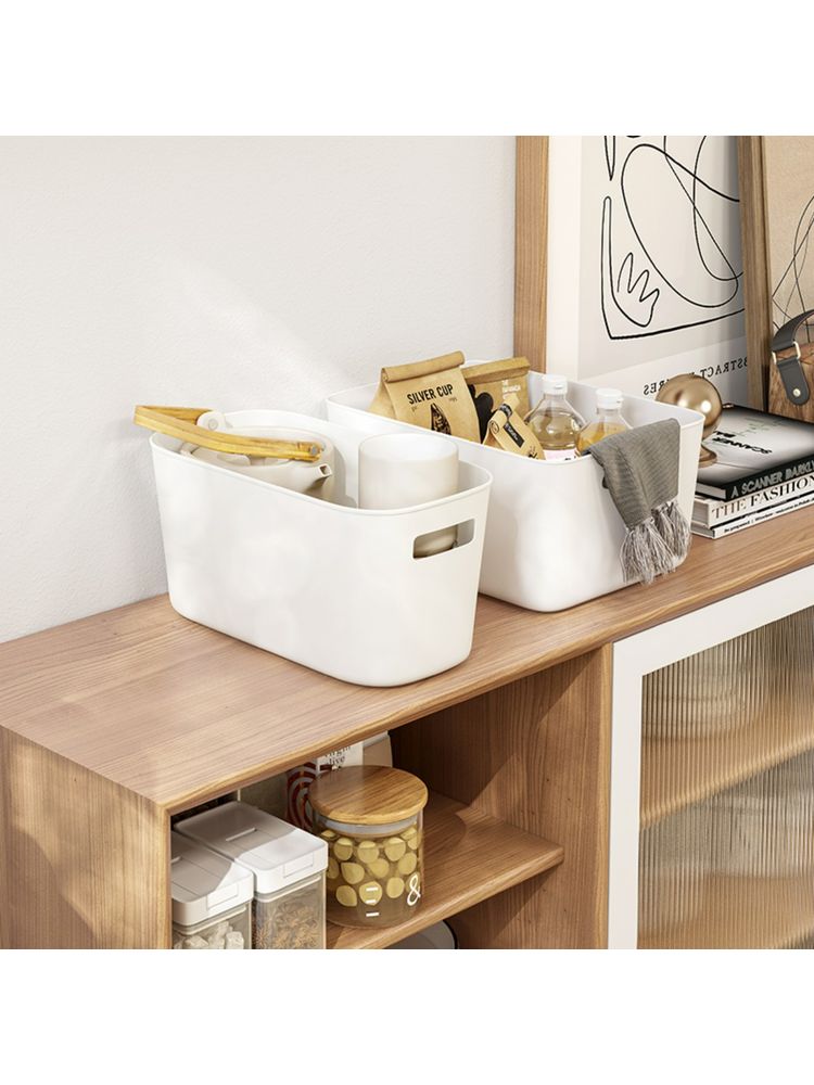 ARHAT ORGANIZERS Plastic Narrow Storage Basket White-image-27