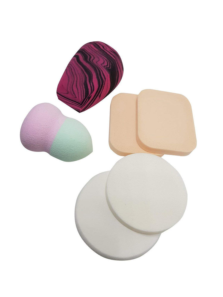 Bronson Professional 6 In 1 Makeup Blender Sponge Set And Applicator Puff Set(Color & Shape May Vary)