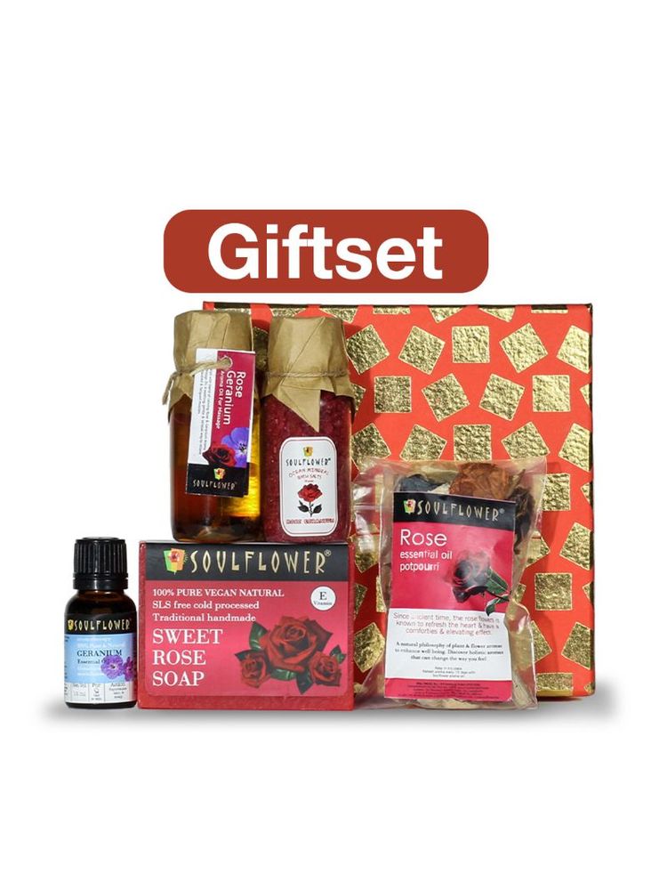 Soulflower Rose Try Me Skincare Gift set & Combo kits with Relaxing Body massage Oil for Men & Women-picture-17