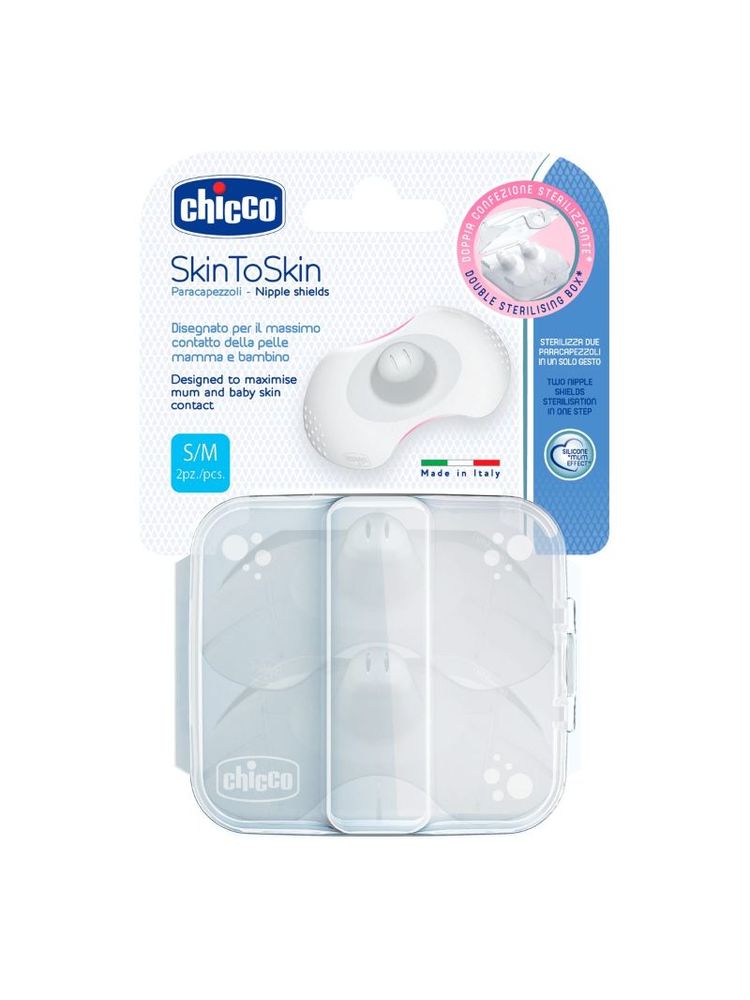 Chicco New Nipple Shields Silicone Small To Medium - White