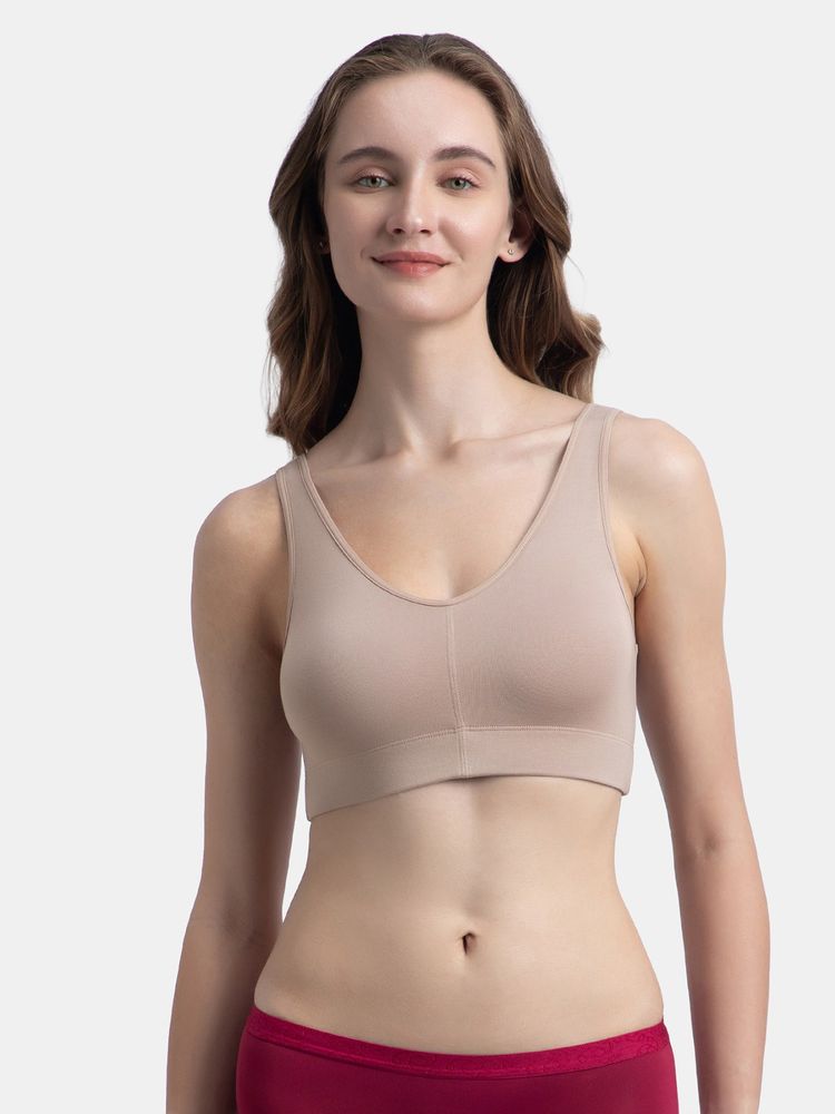 Jockey 1870 Wirefree Padded Tencel Micro Modal Elastane Lounge Bra - Mocha-picture-16
