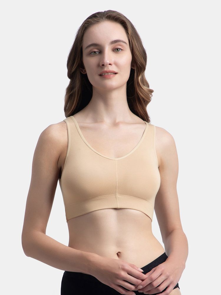 Jockey 1870 Wirefree Padded Tencel Micro Modal Elastane Lounge Bra - Skin-picture-15