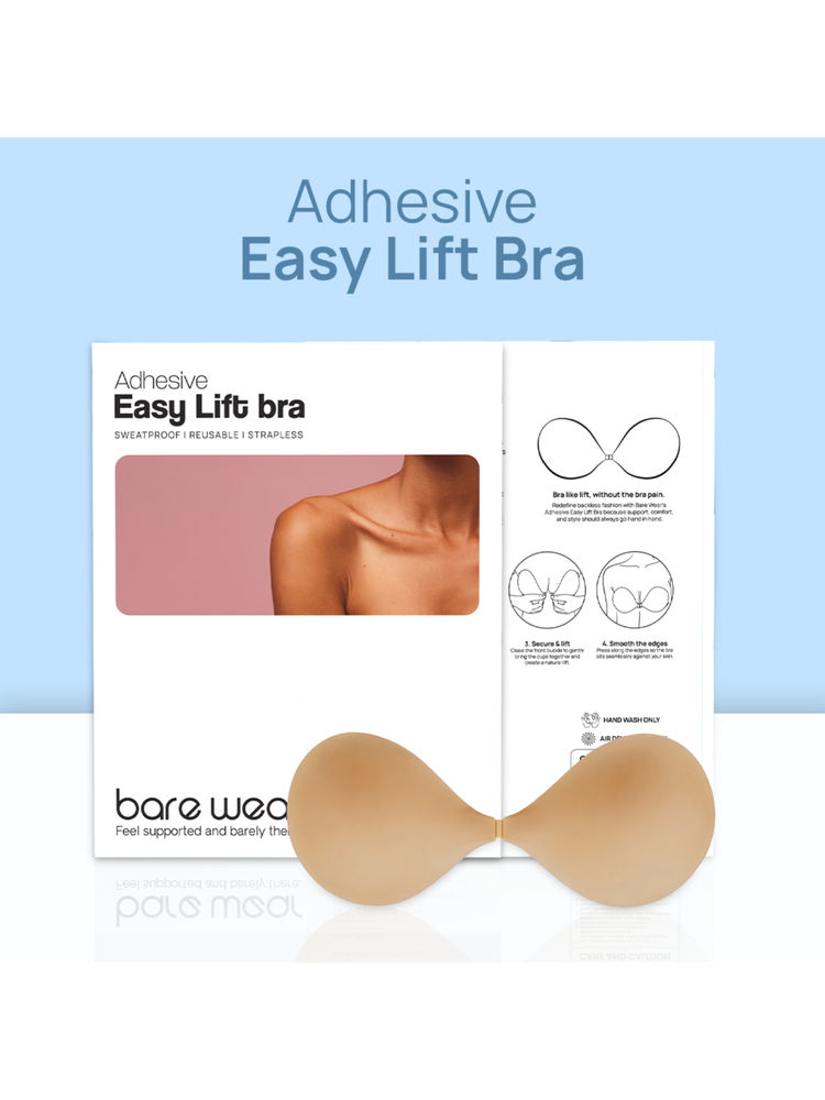 bare wear Beige Adhesive Silicone Easy Lift Bra for Women-picture-10