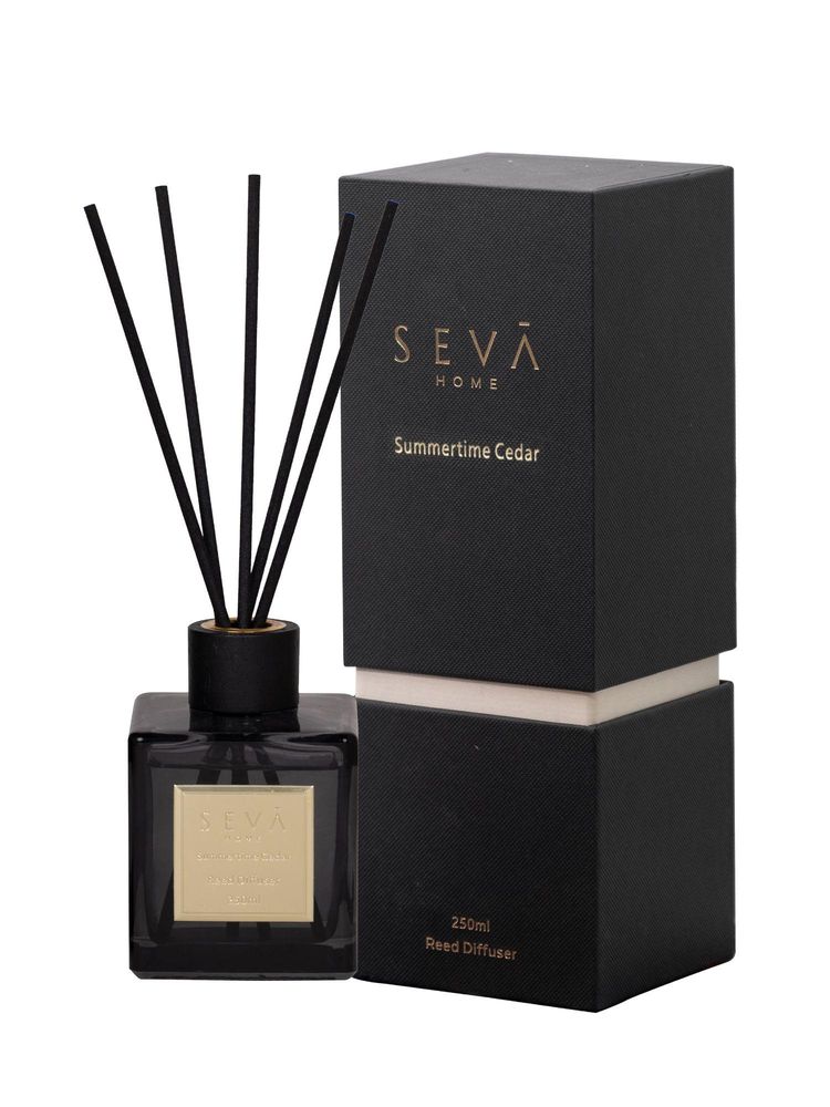 SEVA HOME Summertime Cedar Signature Reed Diffuser - 250 ml - Long-Lasting Scent-image-42
