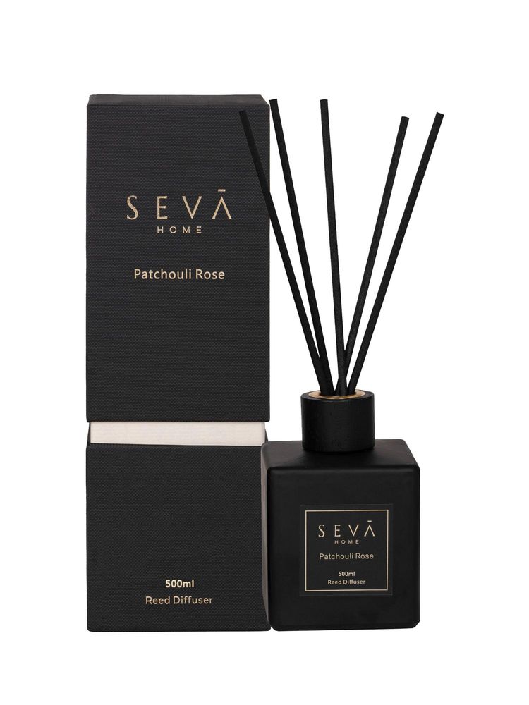 SEVA HOME Signature Reed Diffuser - Patchouli Rose (500 Ml) Long-Lasting Scent