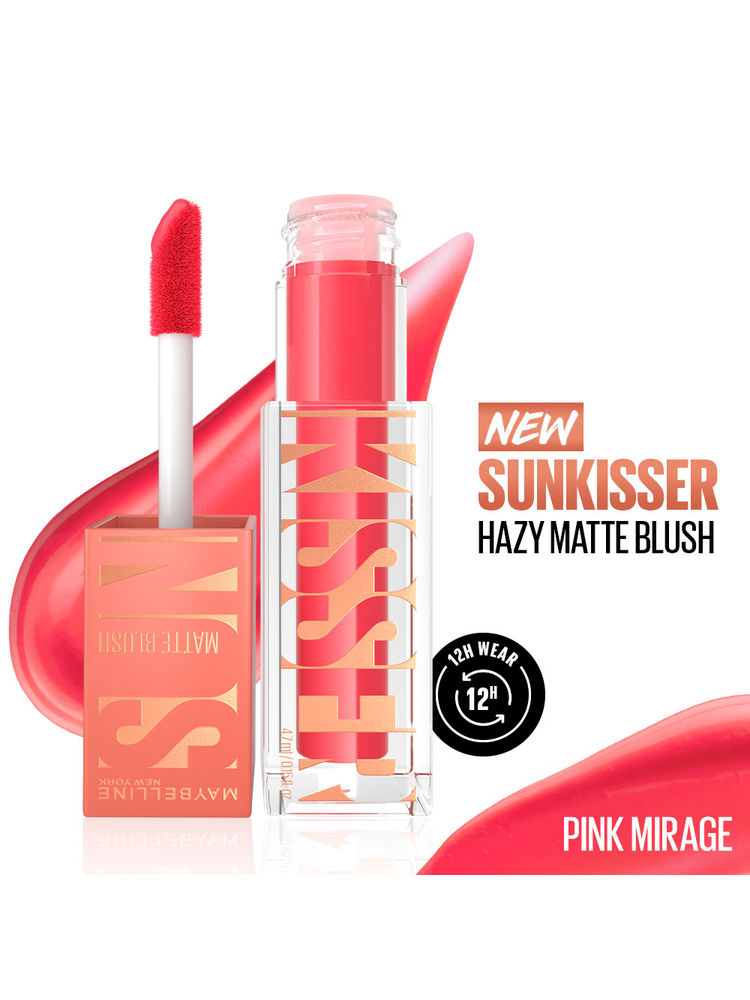 maybelline new york Maybelline Sunkisser Hazy Matte Blush, 12HR Sunkissed Cheeks, Transfer & Sweat-proof, Pink Mirage-picture-36
