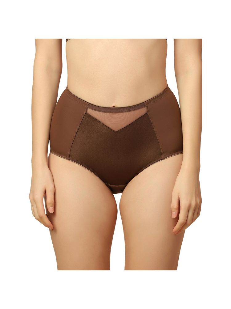 Triumph Minimizer 121 Full Coverage High Waist Brief - Brown-picture-19