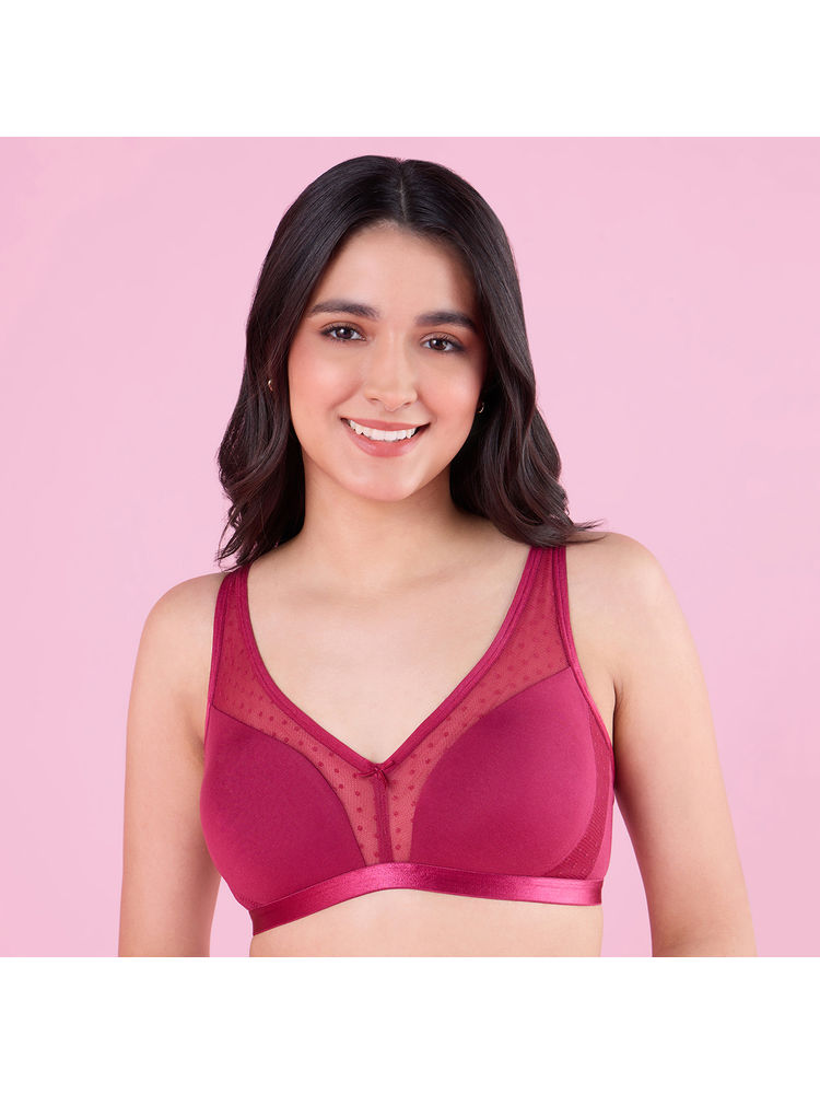 Nykd By Nykaa Glass Neckline Cotton Support Bra NYB280 Berry-picture-25